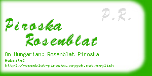 piroska rosenblat business card